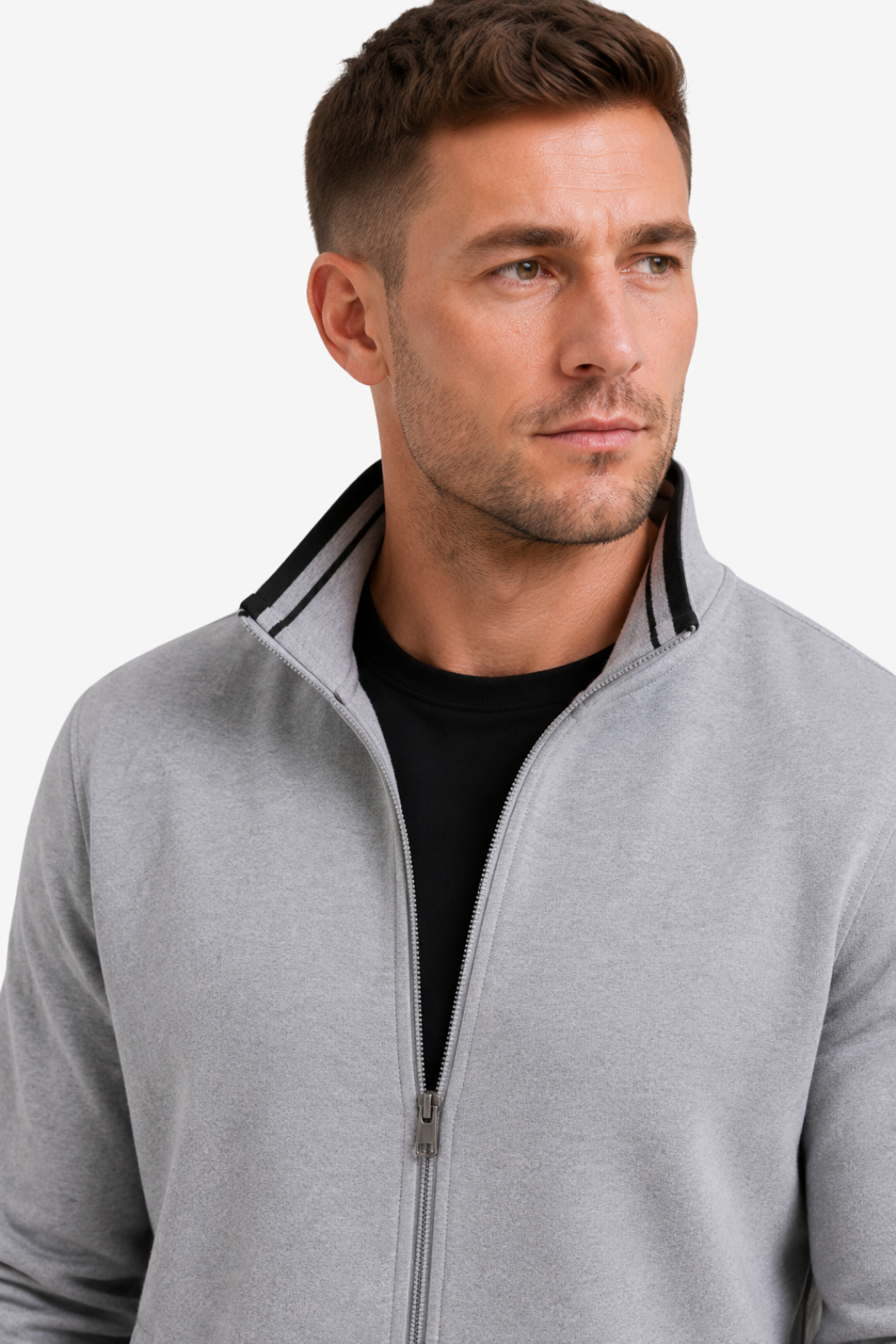 NOMU | Men's Tracksuit – Zip-Up Stand Collar Ribbed Trim Design