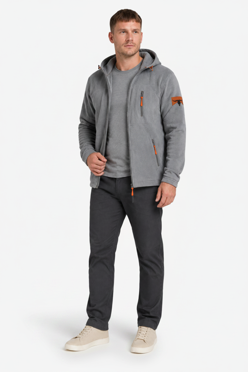 NOMU | Men's Hooded Sweatshirt – Full-Zip Multi-Pocket Outdoor Design