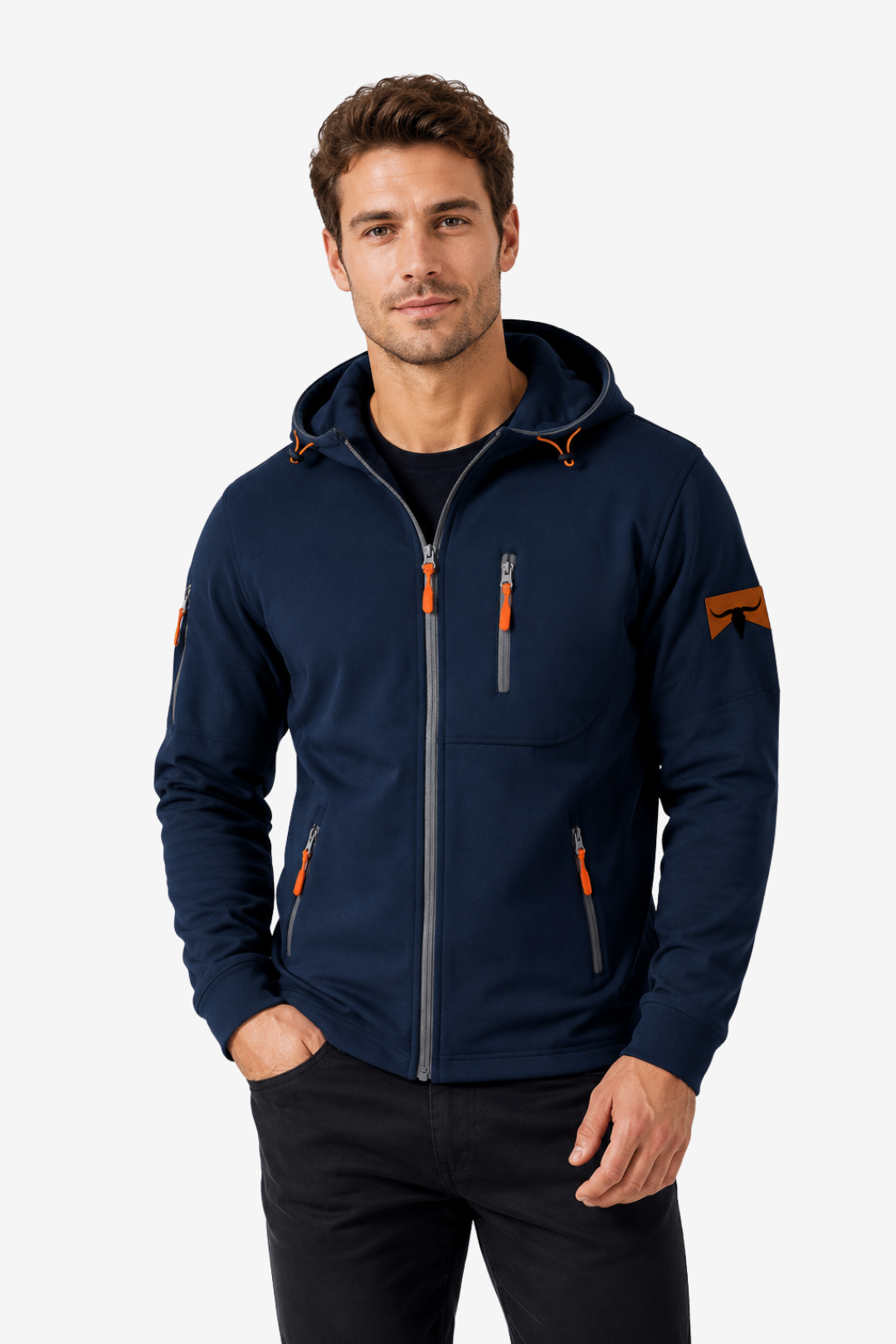 NOMU | Men's Hooded Sweatshirt – Full-Zip Multi-Pocket Outdoor Design