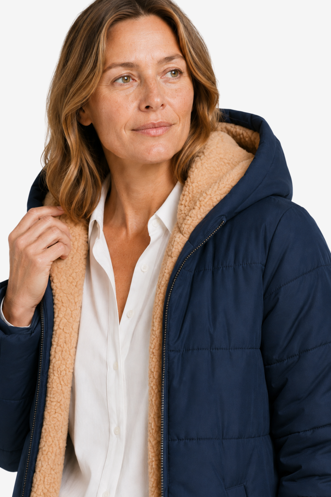 NOMU | Women's Long Winter Coat – Modern-Cut Quilted Hooded Design