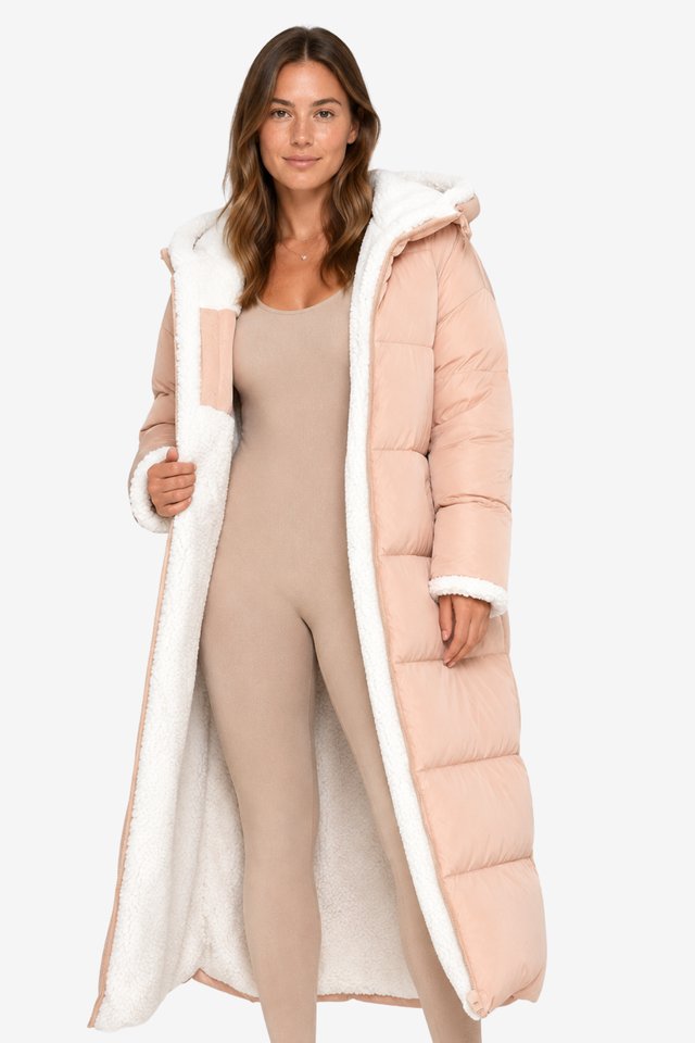 NOMU | Women's Reversible Quilted Jacket – Hooded Zip-Up Design for Cold Weather Layering