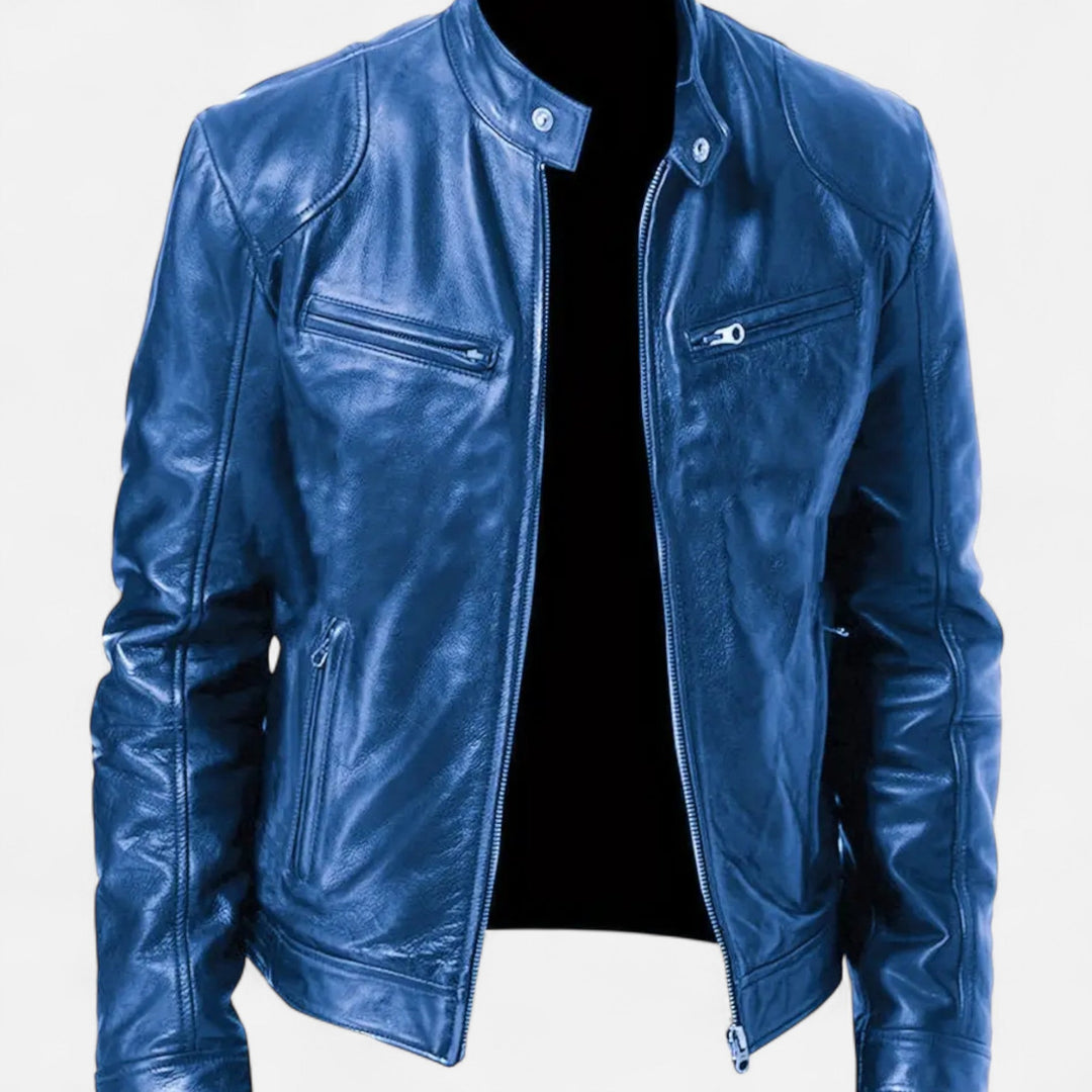 Men’s Faux Leather Zip Coat