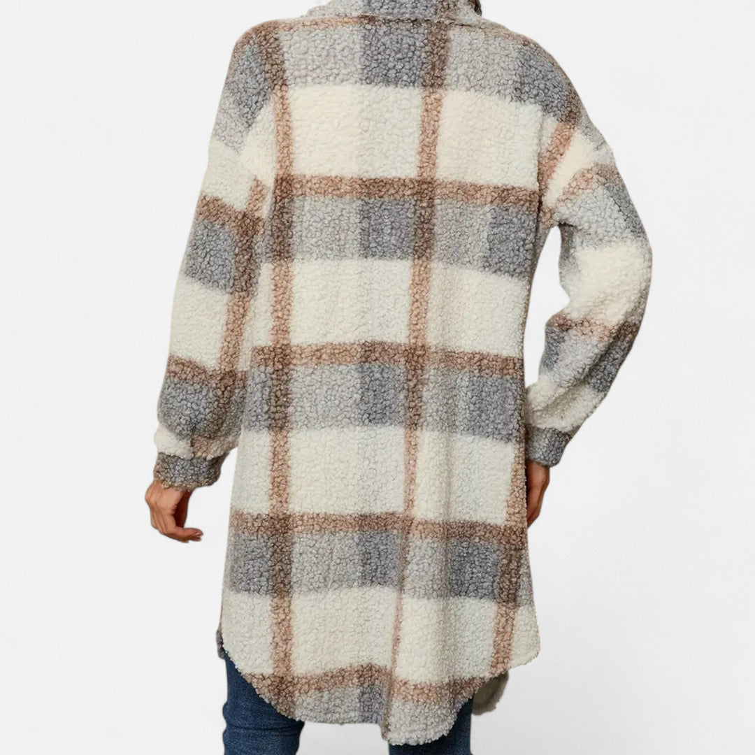 Women’s Plaid Fuzzy Coat – Heritage Charm