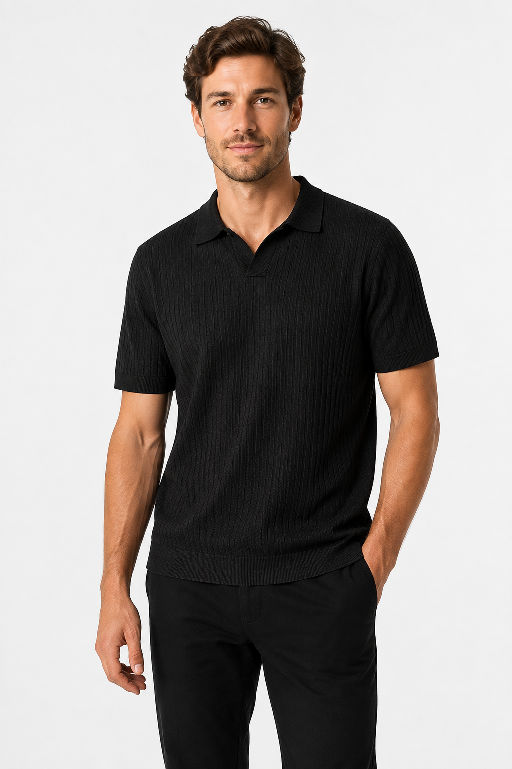 NOMU | Men’s Ribbed Short Sleeve Polo Shirt