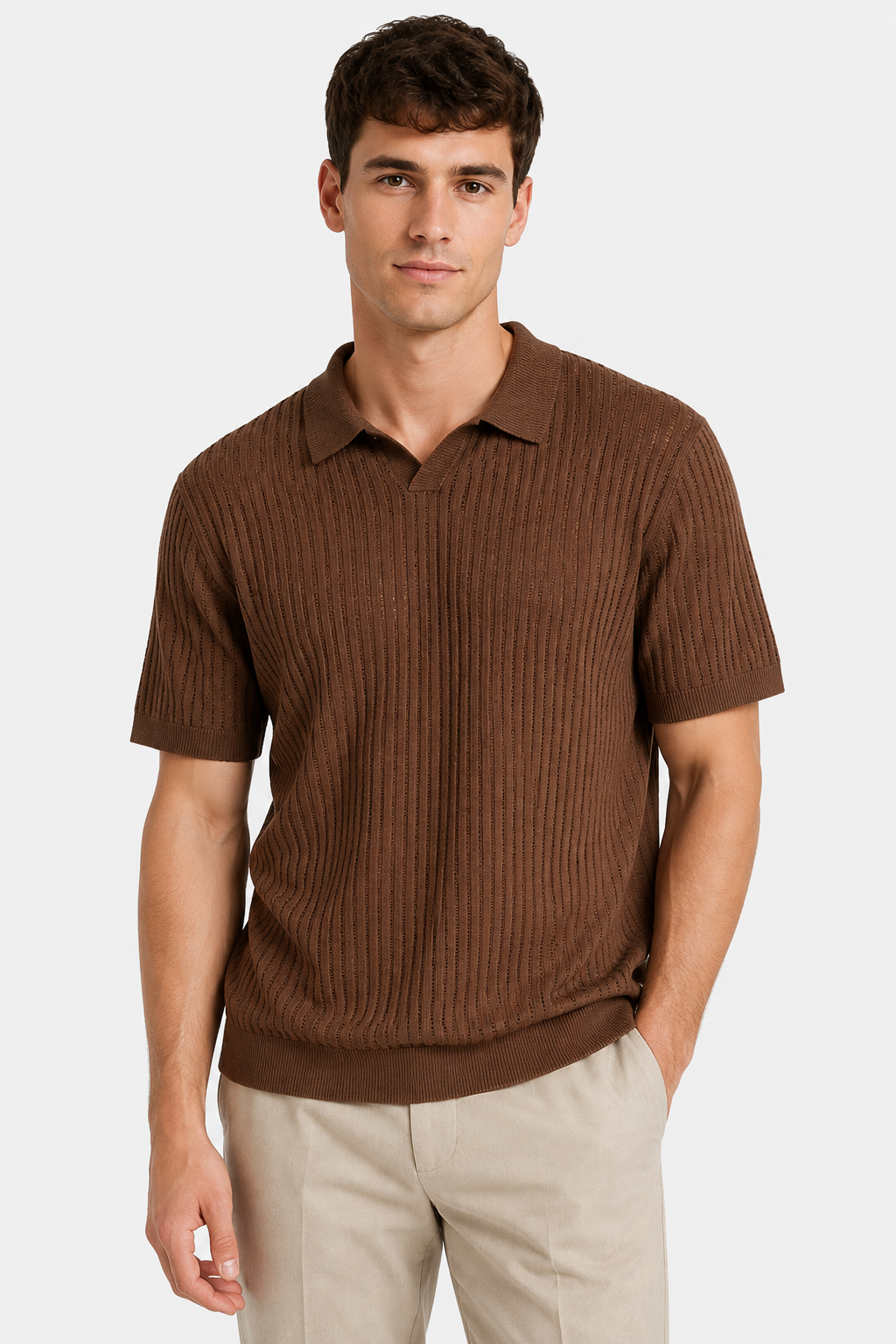 NOMU | Men’s Ribbed Short Sleeve Polo Shirt