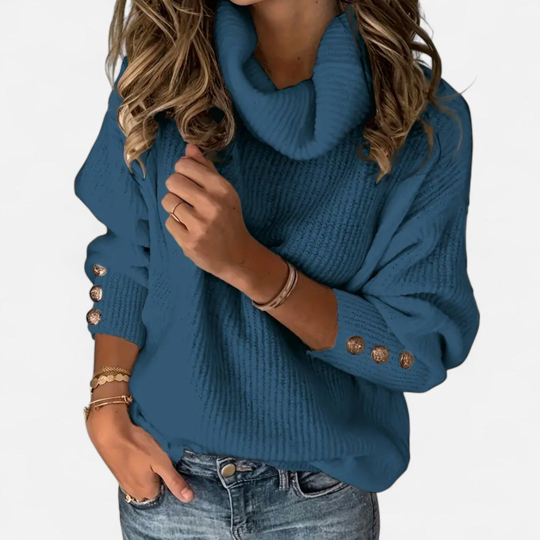 Women’s High Collar Sweater – Heritage Elegance