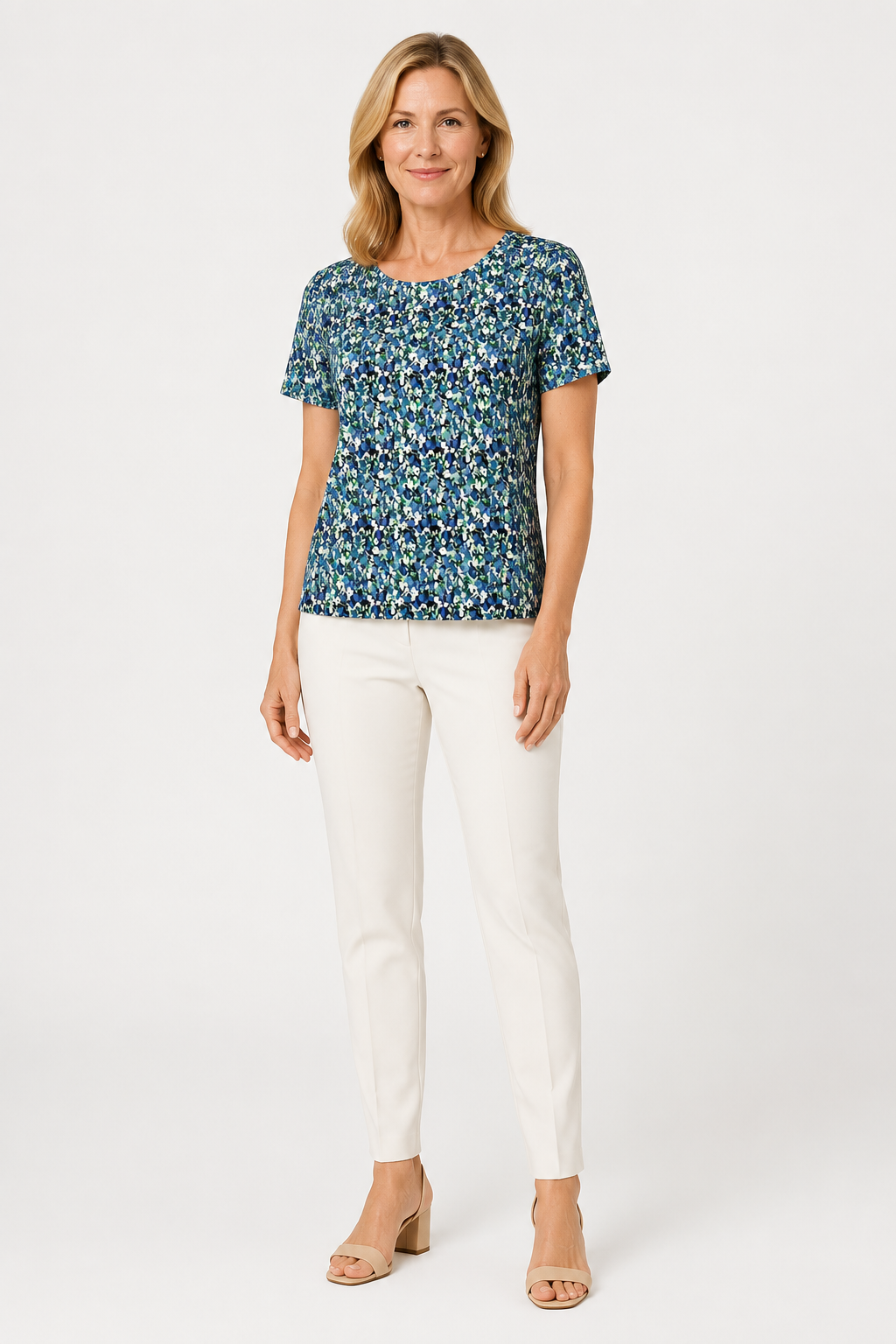 NOMU | Women’s Pleated Front Short Sleeve Blouse