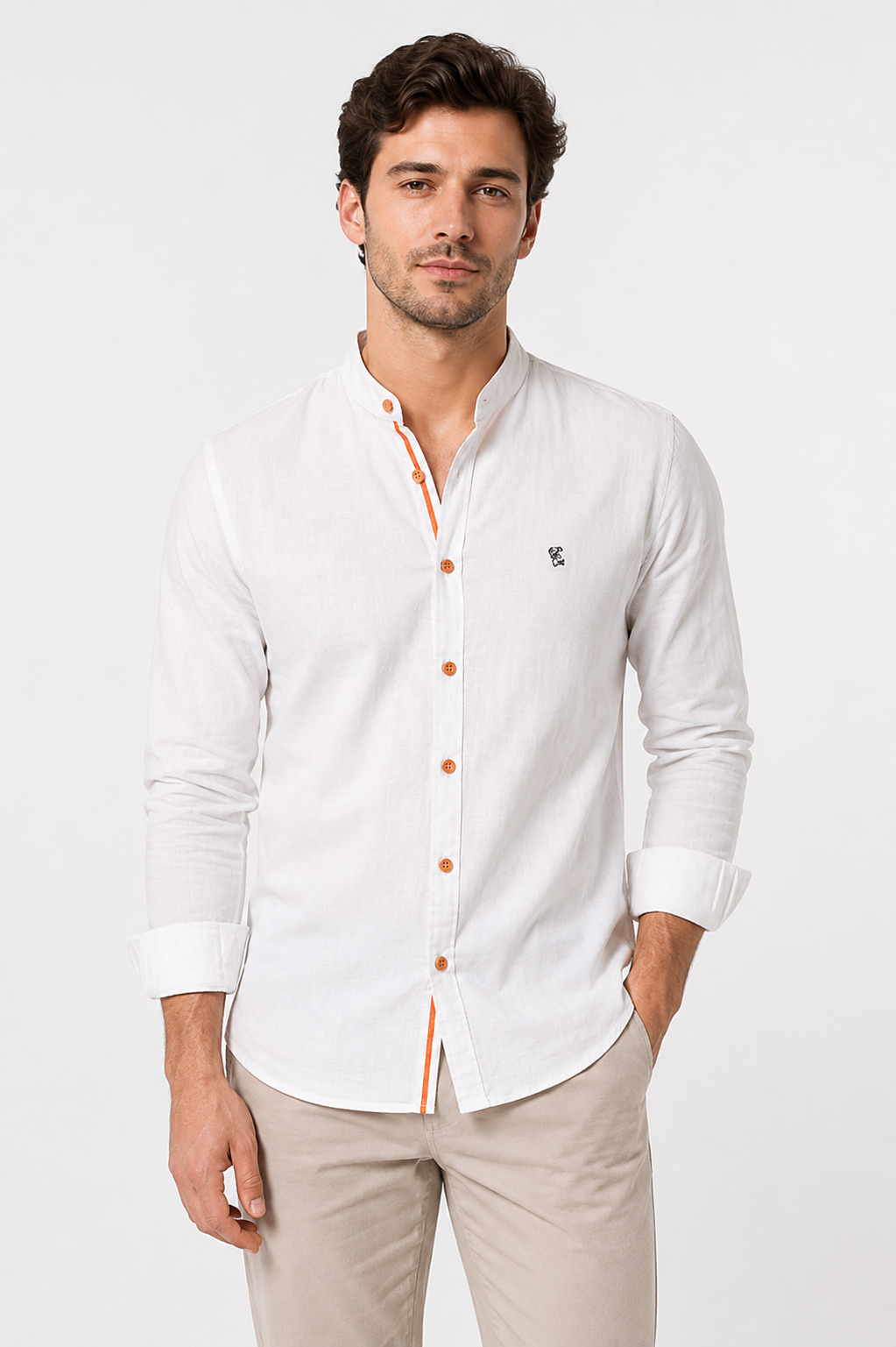 NOMU | Men’s Casual Mandarin Collar Shirt