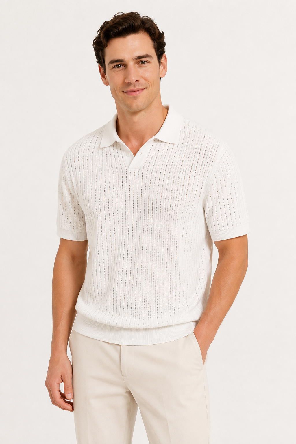 NOMU | Men’s Ribbed Short Sleeve Polo Shirt